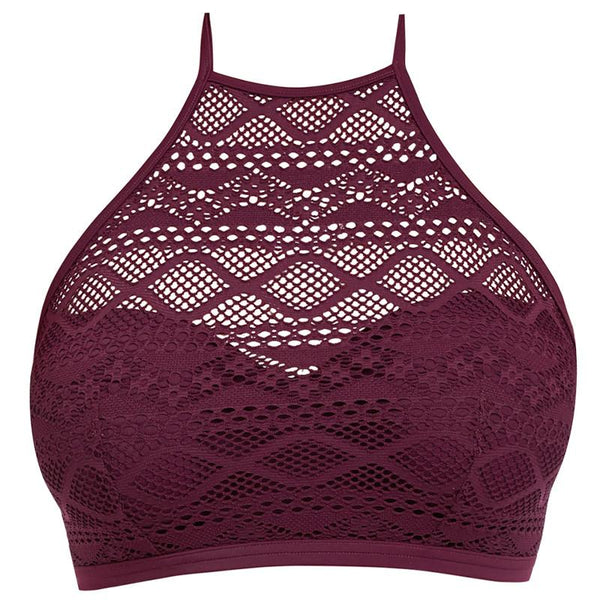 Freya-Swim-Sundance-Black-Cherry-High-Neck-Crop-Swim-Top-AS3973BCH