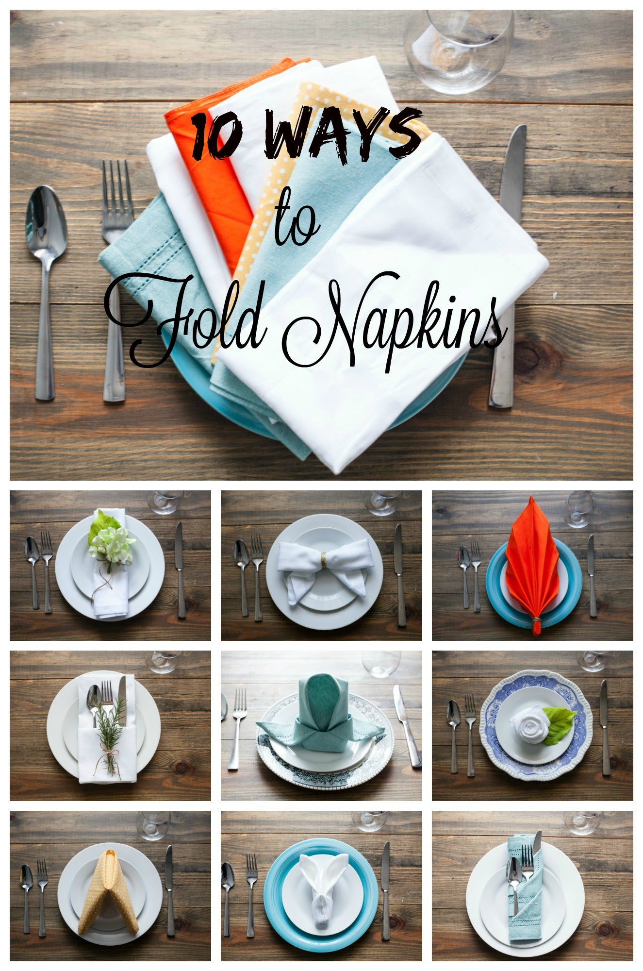10 Ways to Fold Napkins for All Ocassions