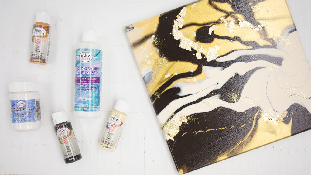 Paint Pouring with Marbling Medium