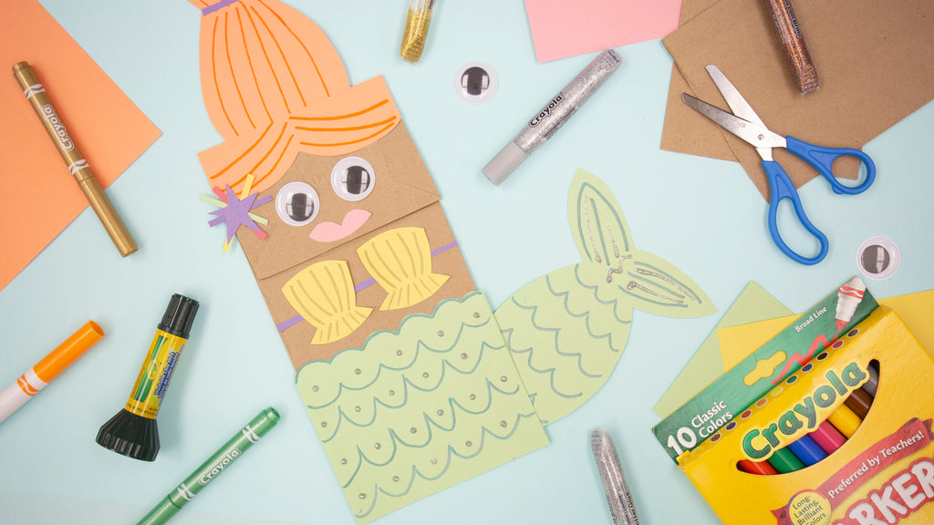 Mermaid Paper Bag Craft for Kids