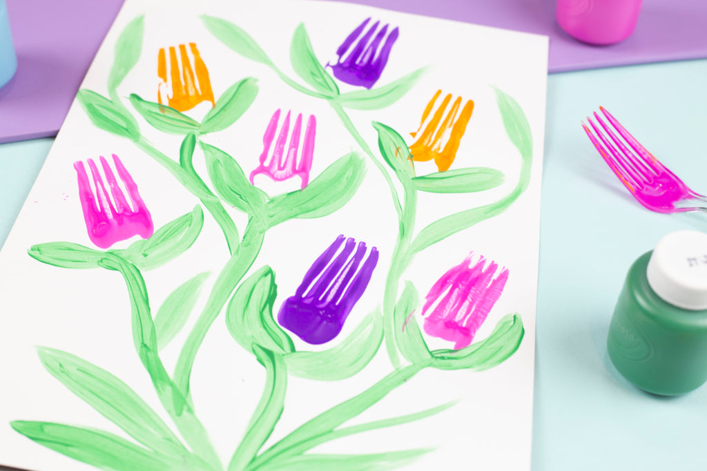 DIY Fork Flower Painting