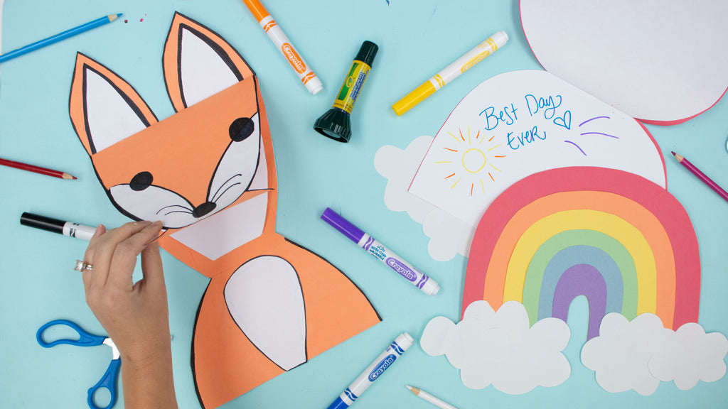DIY Fox and Rainbow Notebook Kids Crafts with Crayola