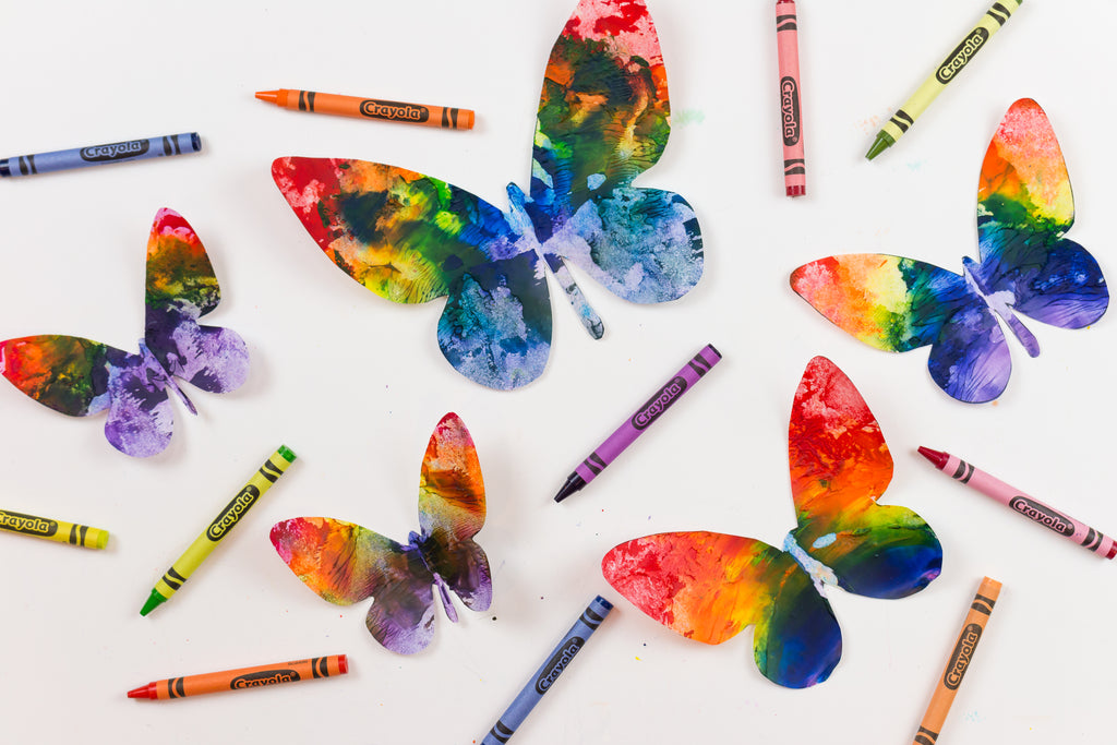Crayola Crayon Shaving Rainbow Butterflies