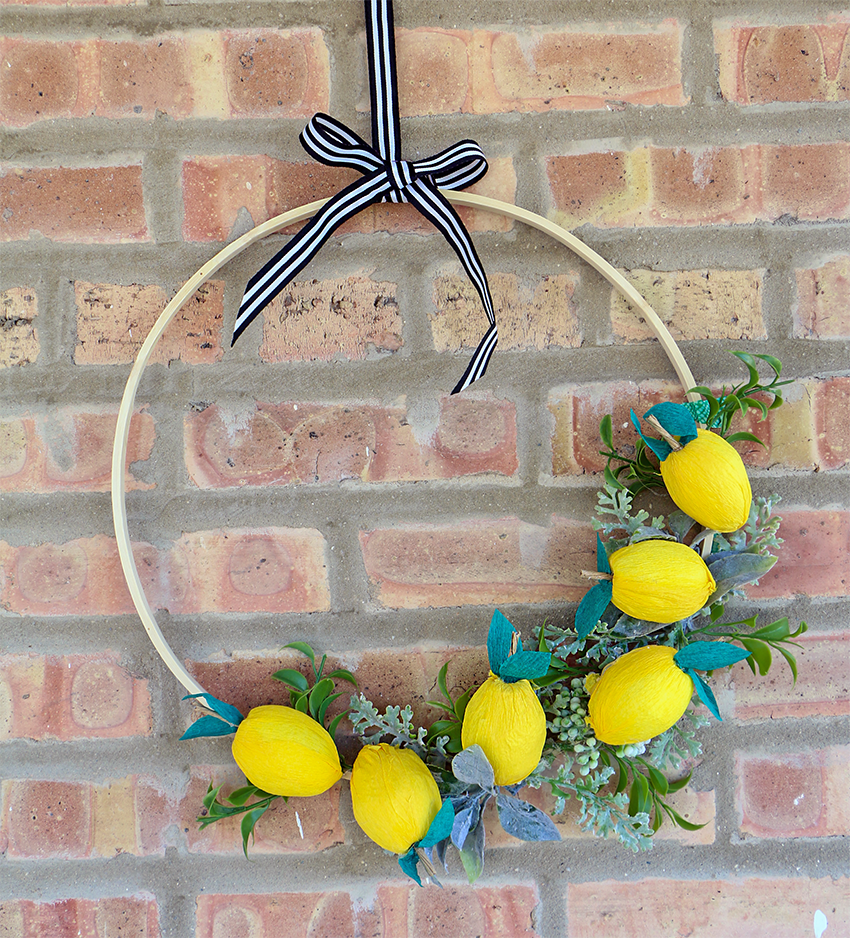 DIY Paper Lemon Wreath