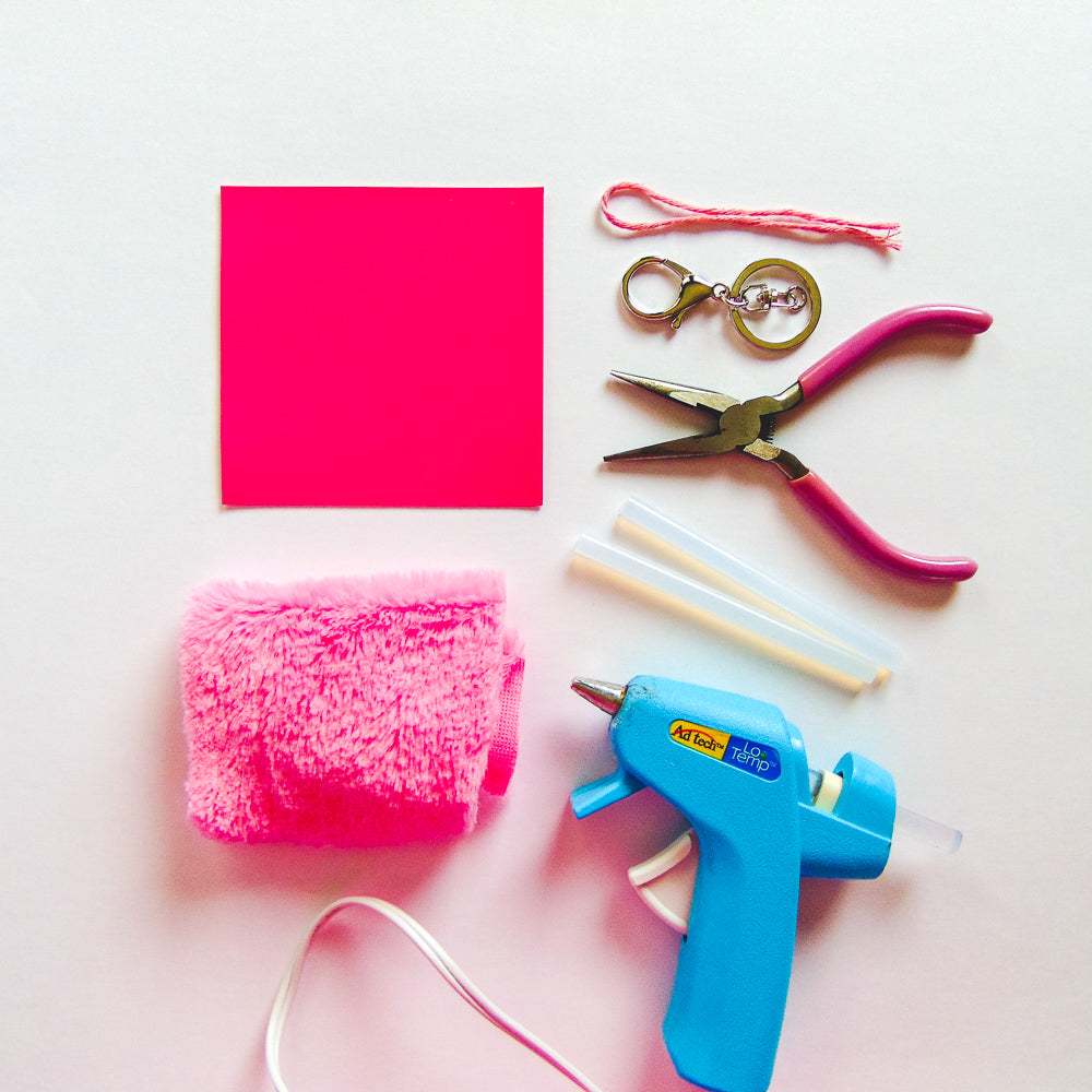 DIY Fluffy Flamingo Key-Chain - Supplies