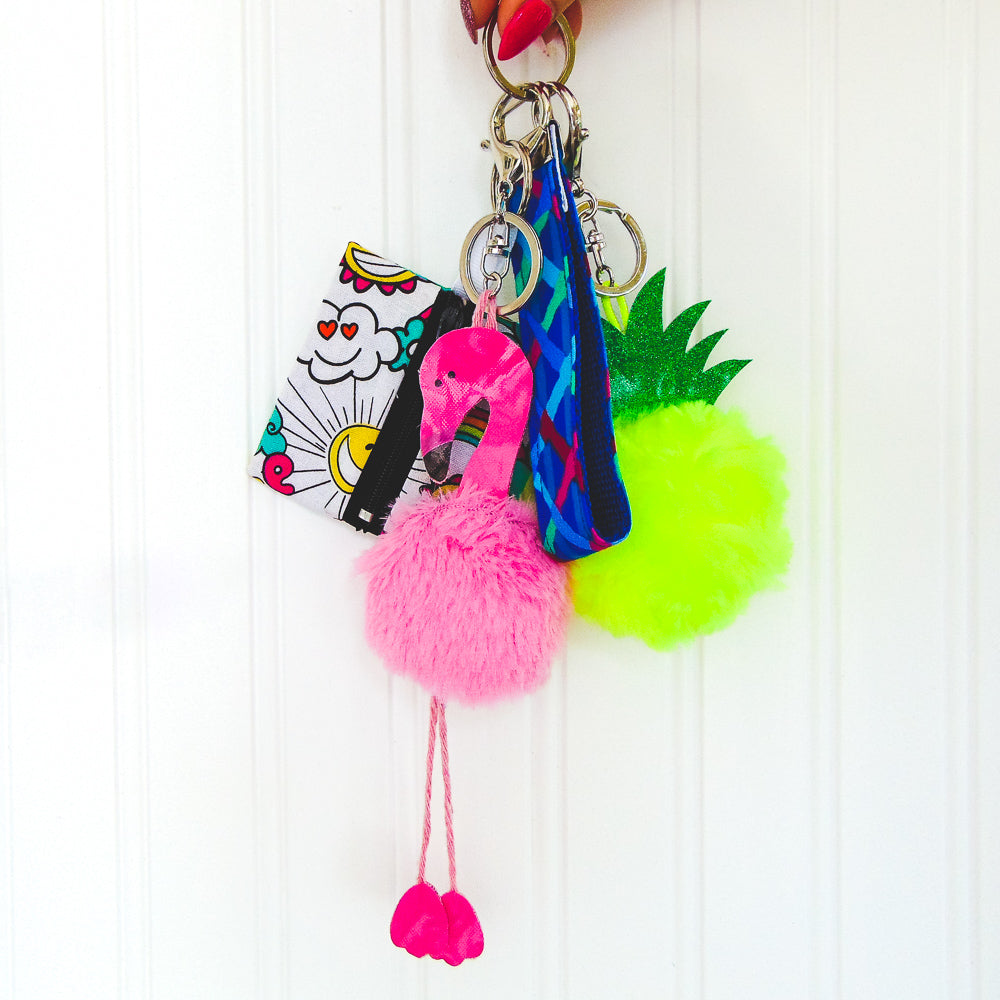 DIY Fluffy Flamingo Key-Chain - 