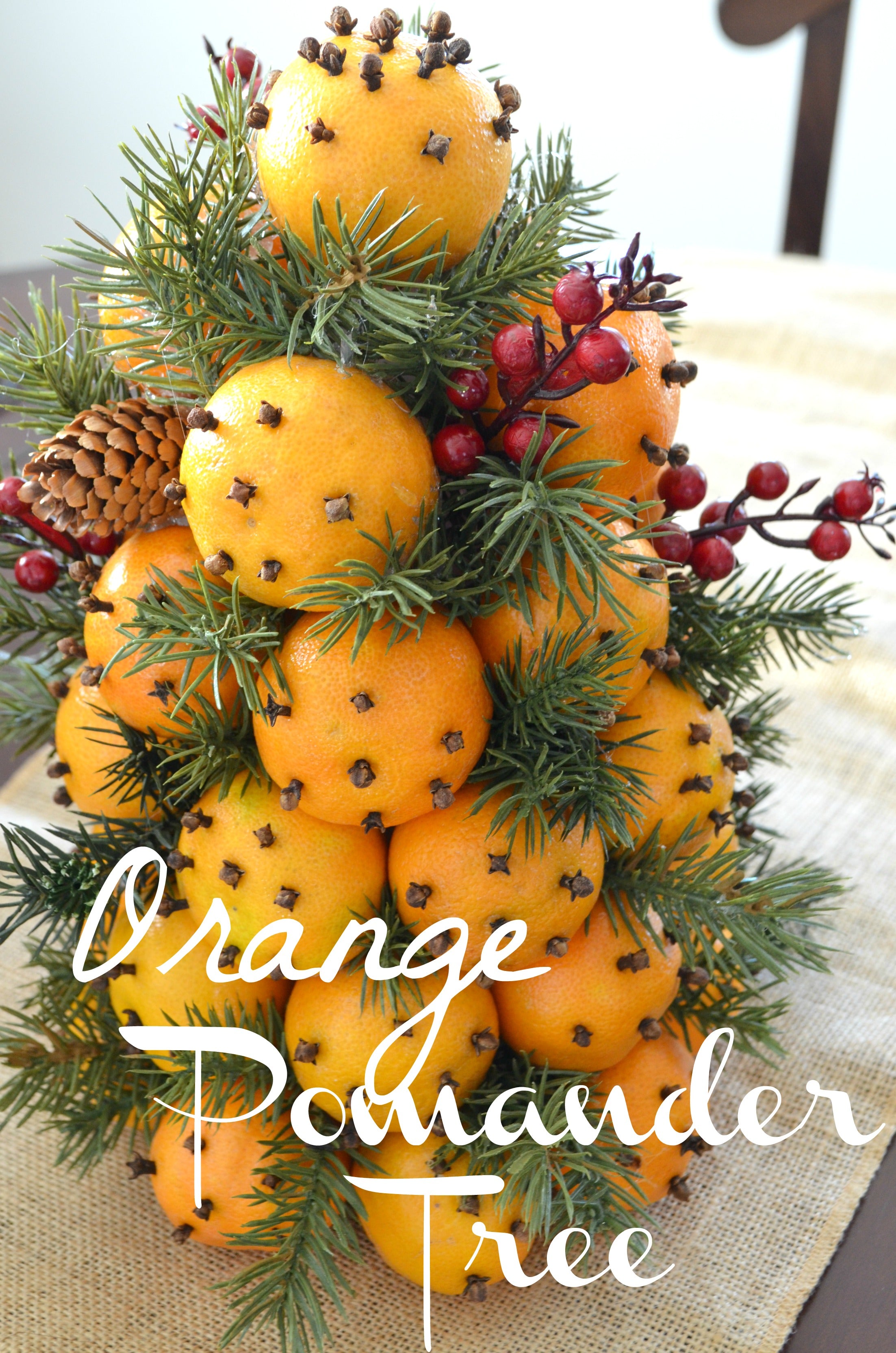 DIY Orange Pomander Tree For the Holidays