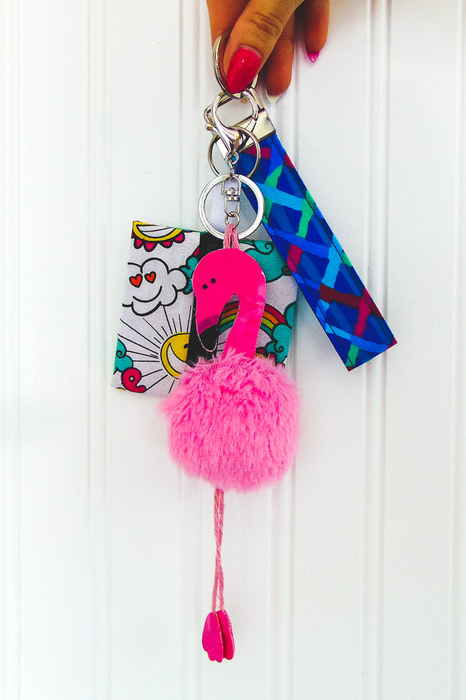 DIY Fluffy Flamingo Key-Chain
