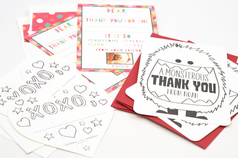 Color In Thank You Notes