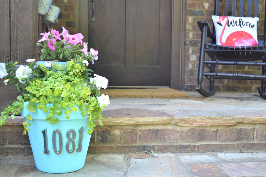 DIY House Number Planter