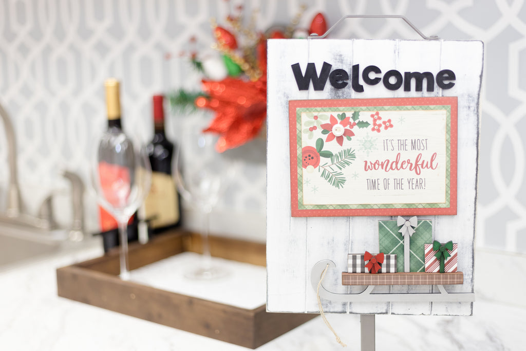 DIY Wood Christmas Welcome Slat Sign