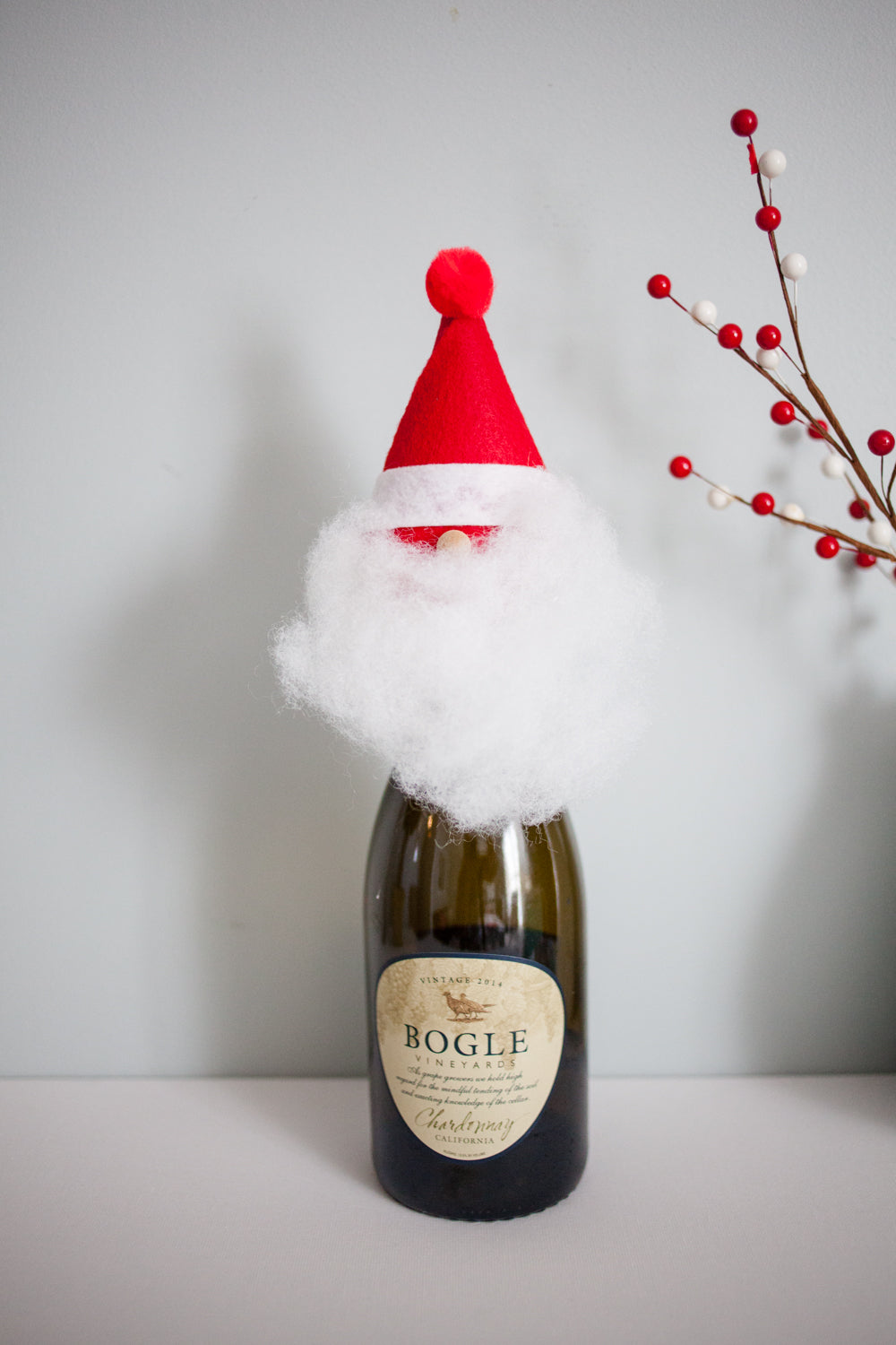 DIY Santa Wine Toppers