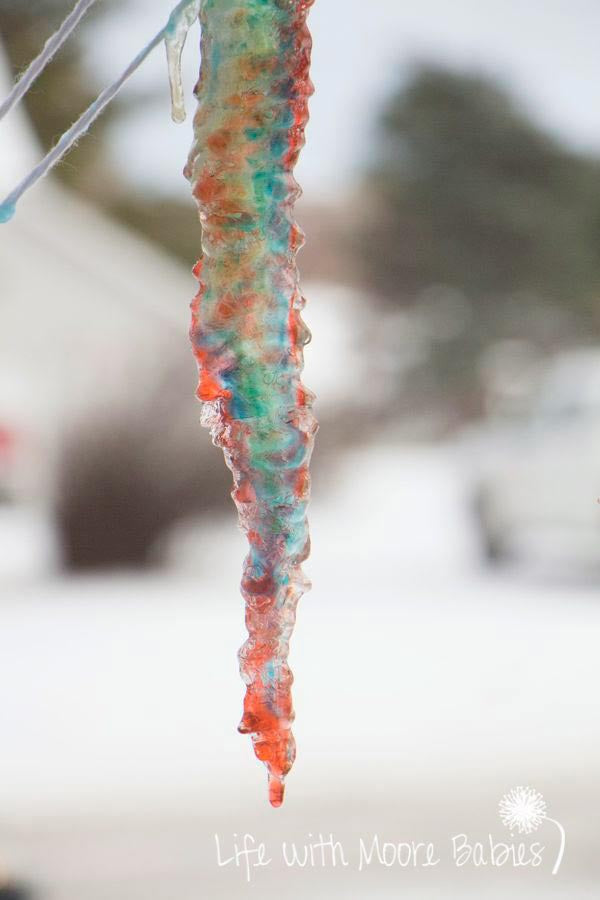 Coloured Icicles - Winter Activities for Kids