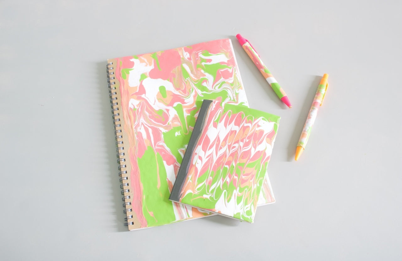 Back to School Marbled Notebooks
