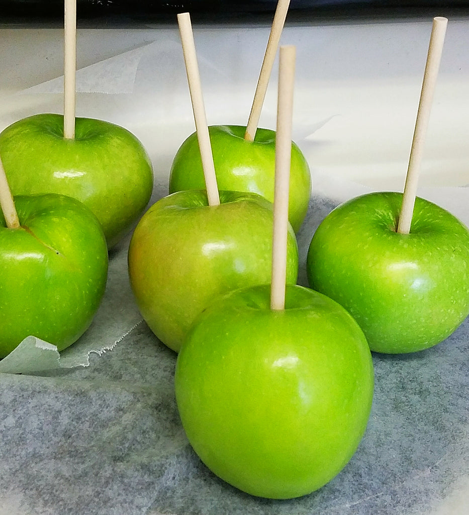 Apples with skewers