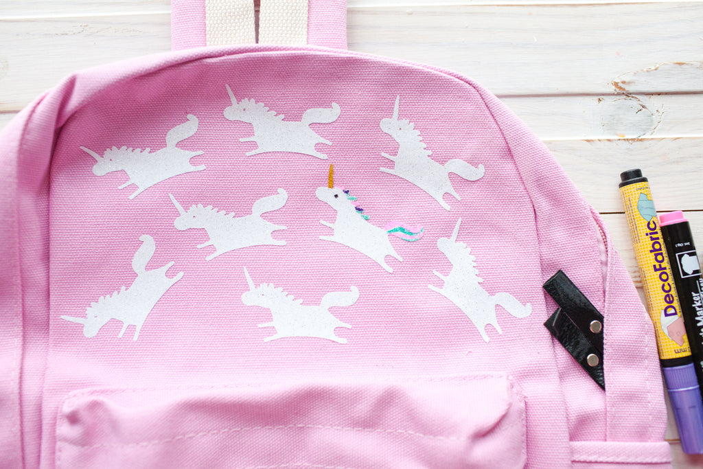 DIY unicorn book bag