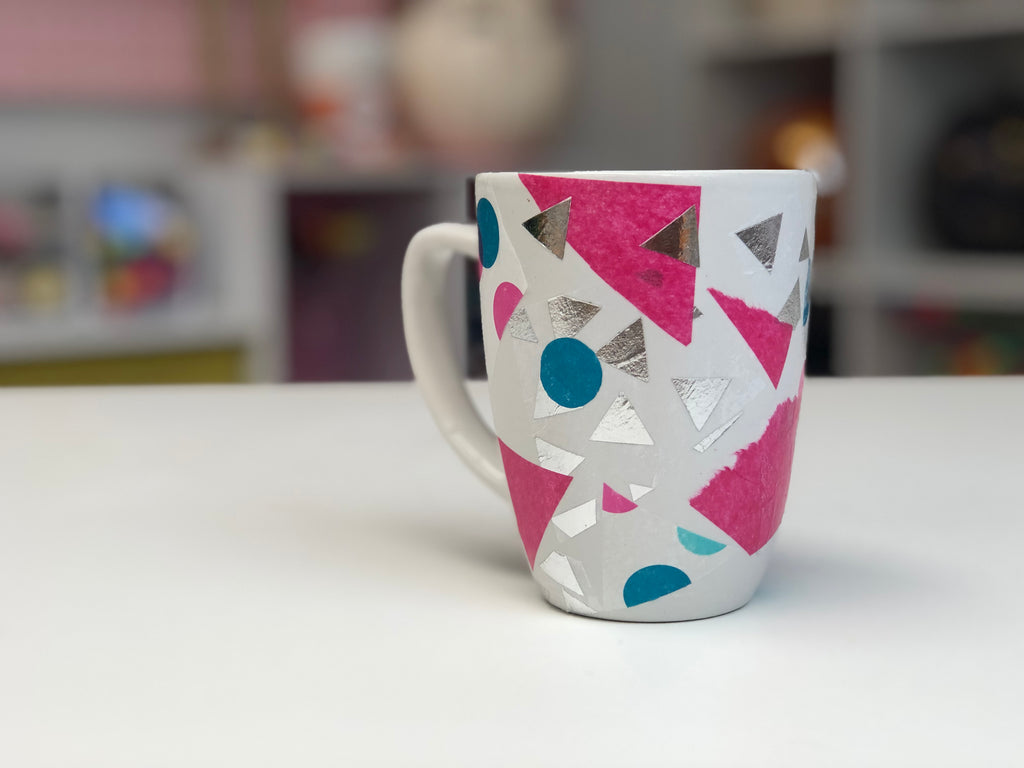 Tissue Paper and Mod Podge Coffee Mug