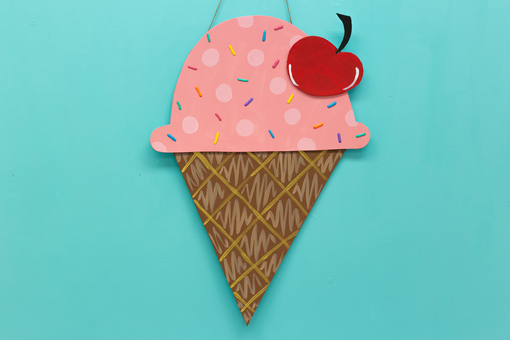 DIY Ice Cream Cone Sign for Front Door