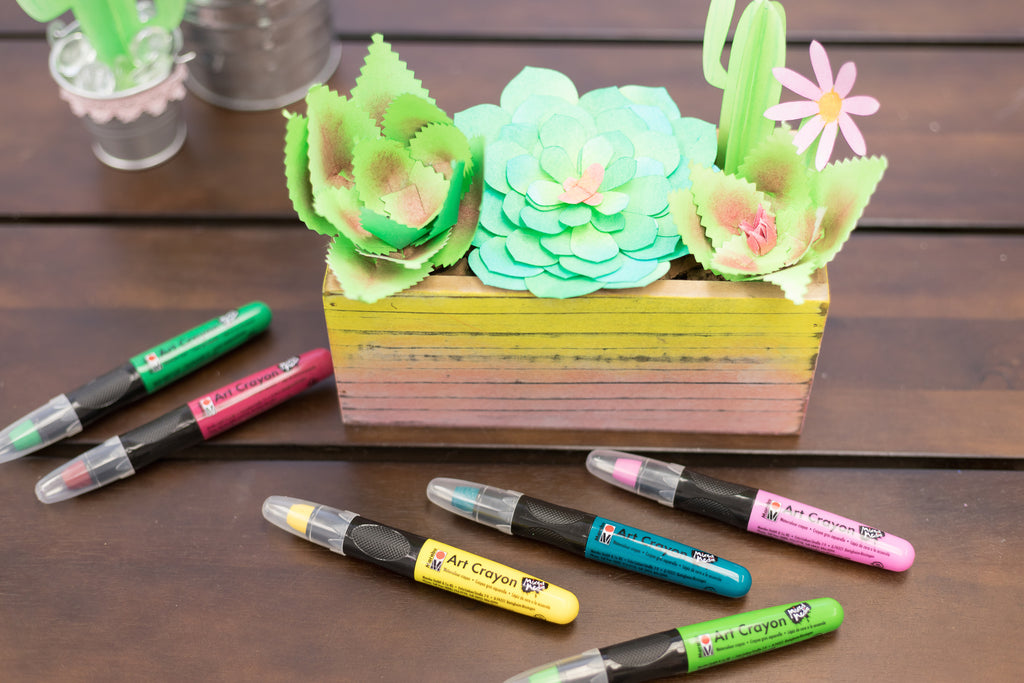 Marabu Art Crayons Paper Succulents