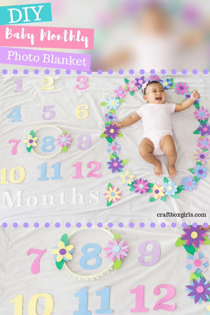 DIY Monthly Photo Blankets for Babies with a Flower Theme