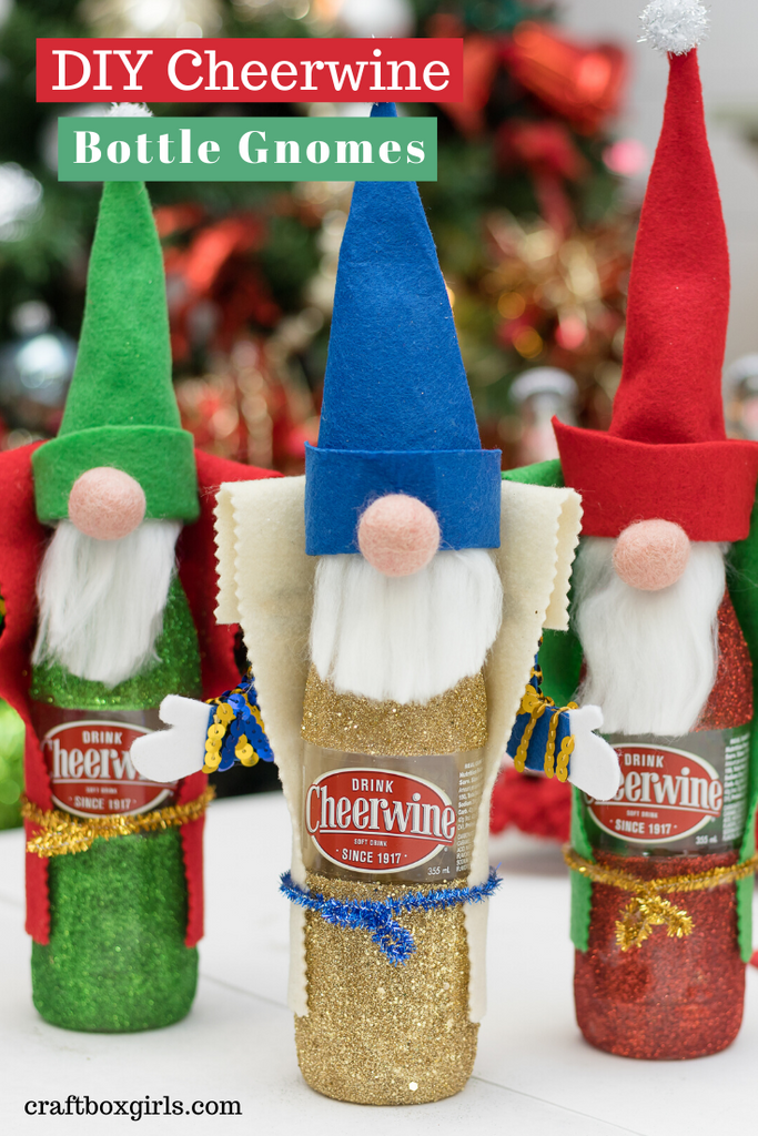 DIY Cheerwine Bottle Gnomes for Christmas
