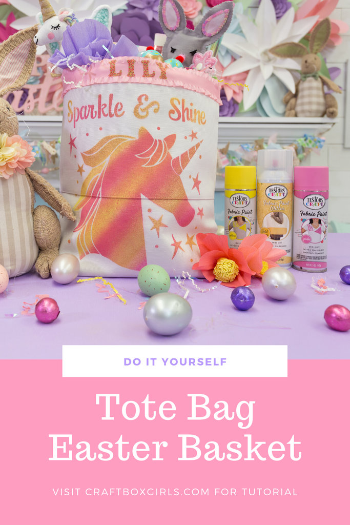 DIY Unicorn Easter Basket Tote Bag