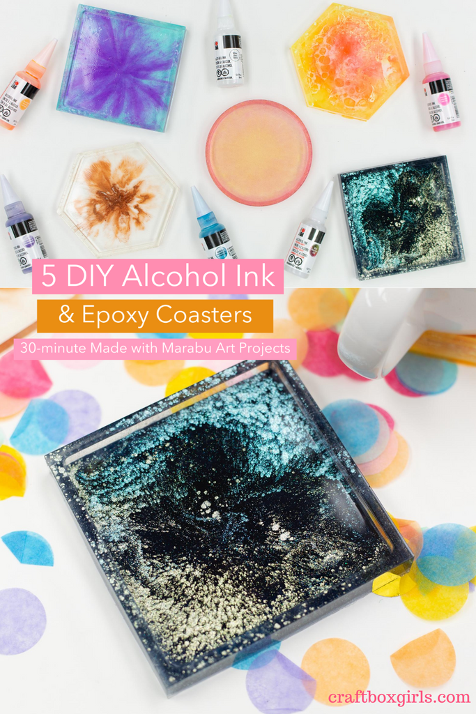 DIY Alcohol Ink & Epoxy Coasters with Marabu