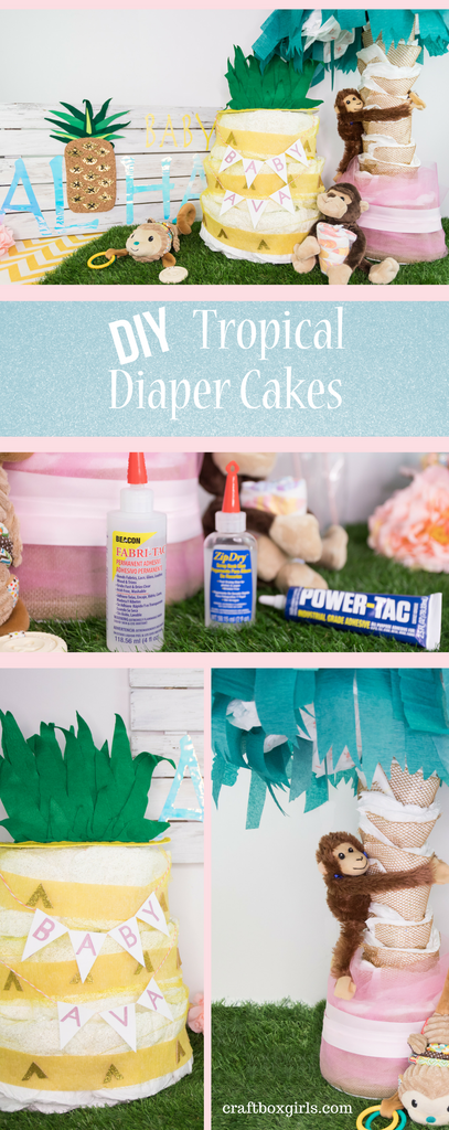 DIY Tropical Diaper Cakes