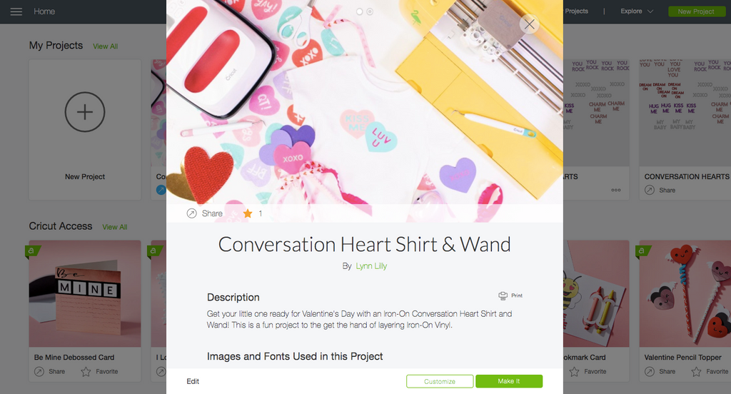 Cricut Iron-On Valentine's Day Conversation Heart Shirt