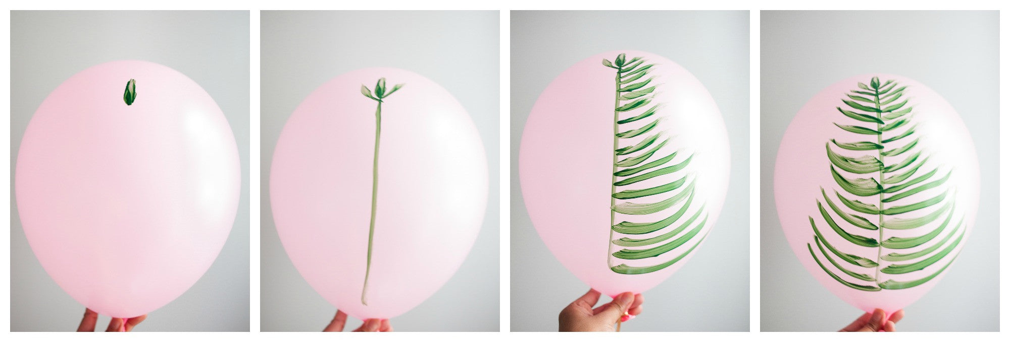 tropical leaf balloon art