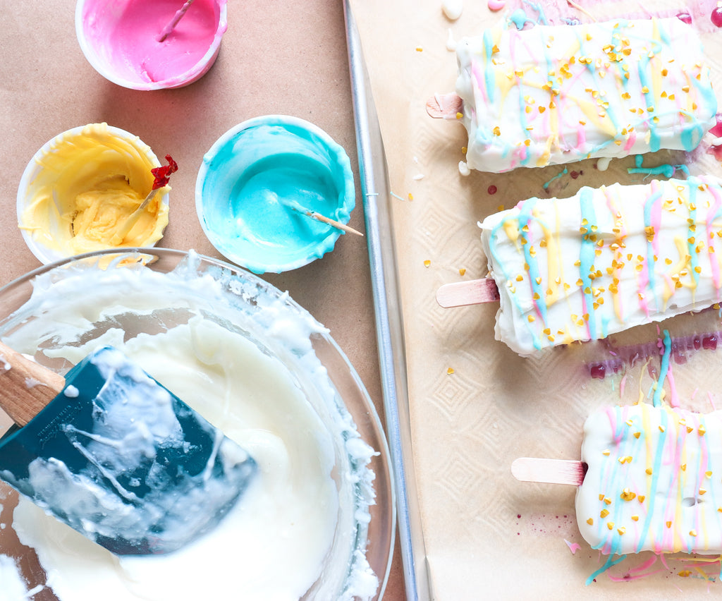 candied blueberry unicorn popsicles