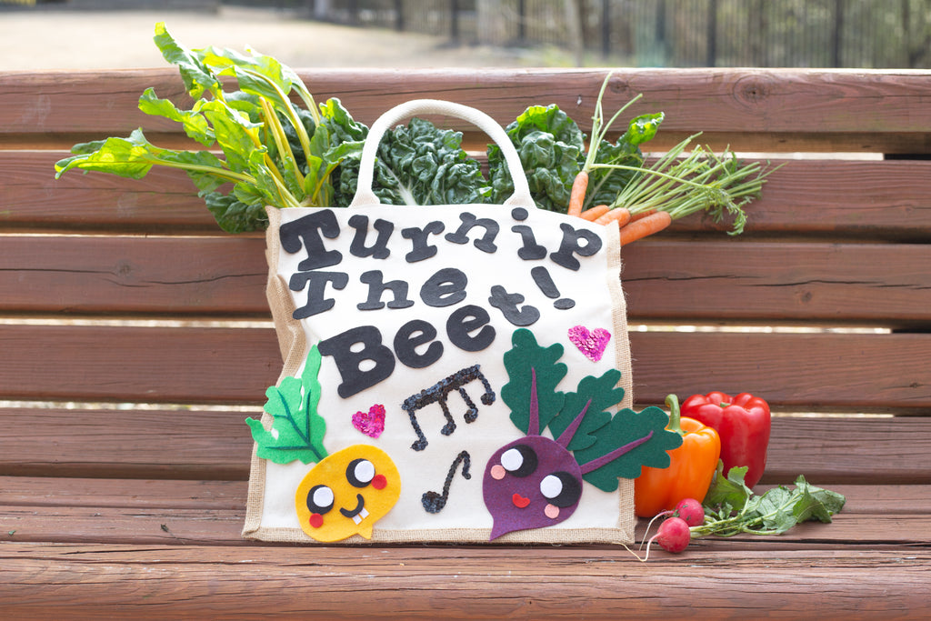 DIY Turnip the Beat Reusable Grocery Store Tote