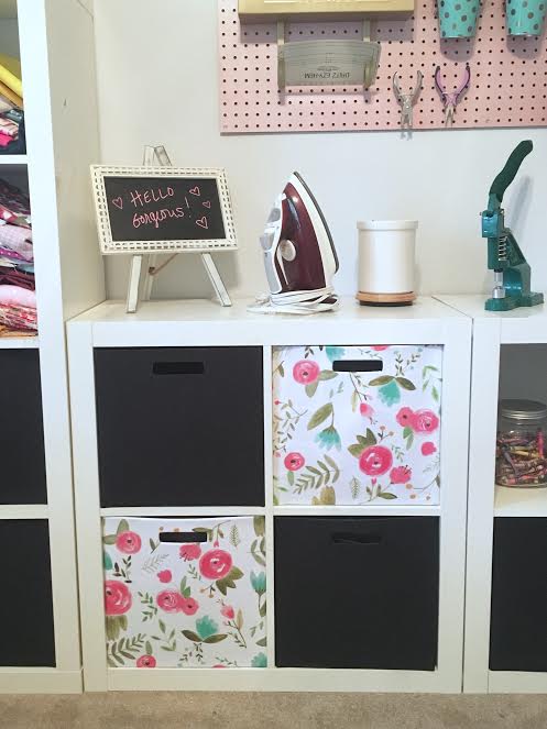 fabric storage bin makeover