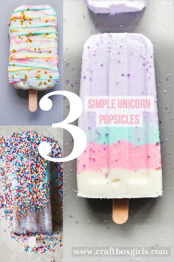 three unicorn popsicle recipes