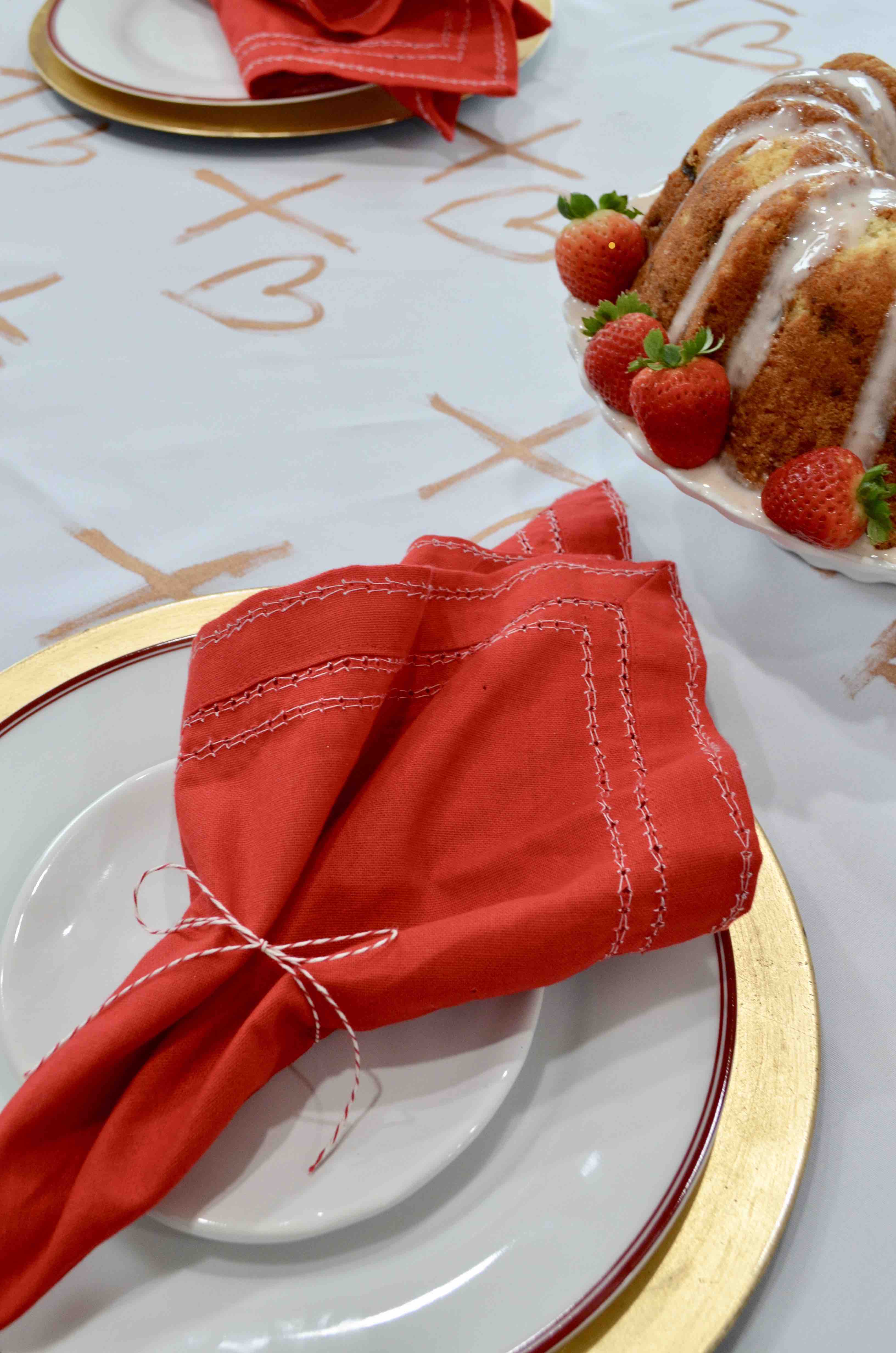 DIY XOXO Tablecloth and Table Runner For Valentine's Day