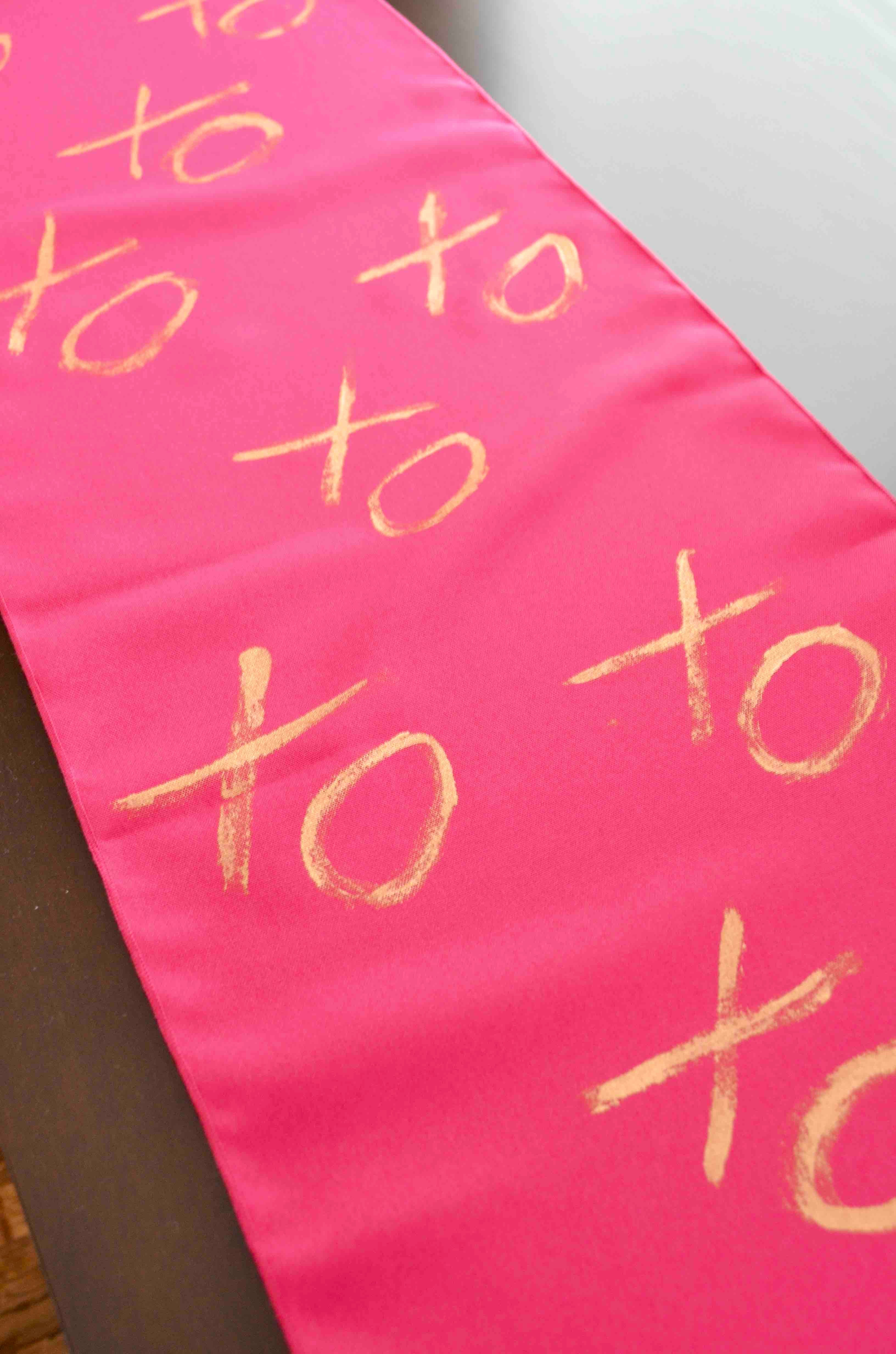 DIY XOXO Tablecloth and Table Runner For Valentine's Day