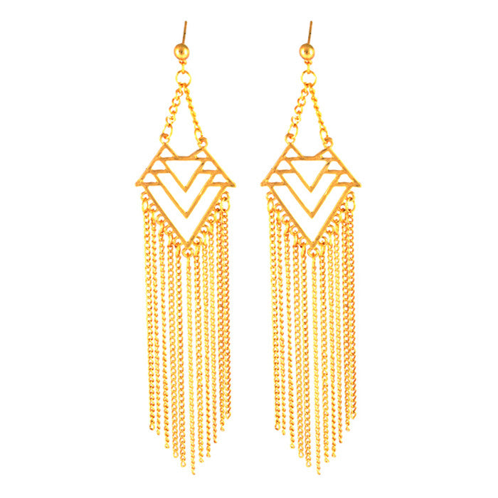 Callie Aztec Statement Tassel Drop Earrings