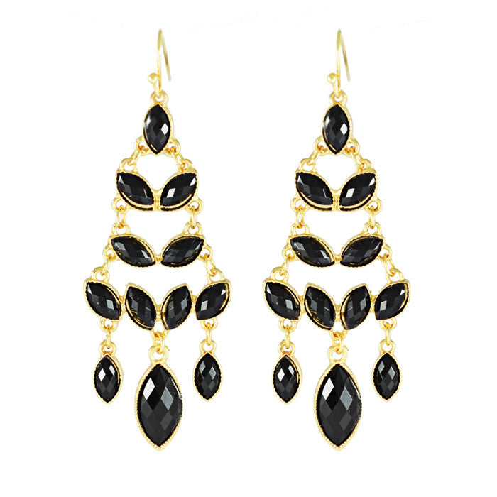 Reese Pyramid Tower Black Drop Earrings