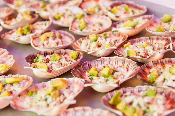 "Ruth Pretty Catering - Ceviche in Scallop Shell - Wellington Events - Passarounds, Canapes, Cocktail Food - Gorgeous Food"