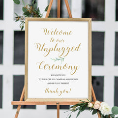 Printable Unplugged Ceremony Sign