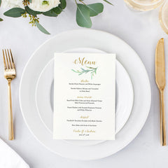 Printable wedding menu