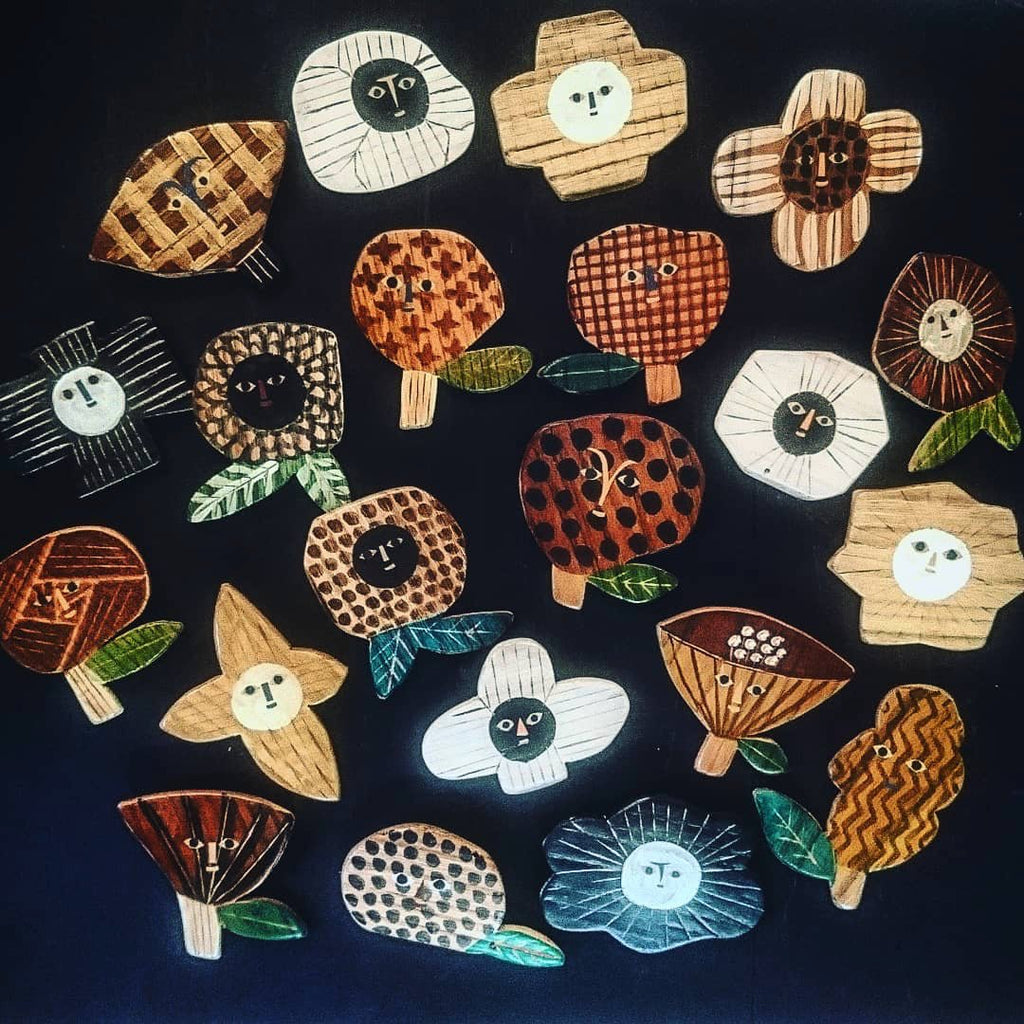 Beautiful wooden pins
