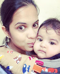 Priyanka in baby carrier