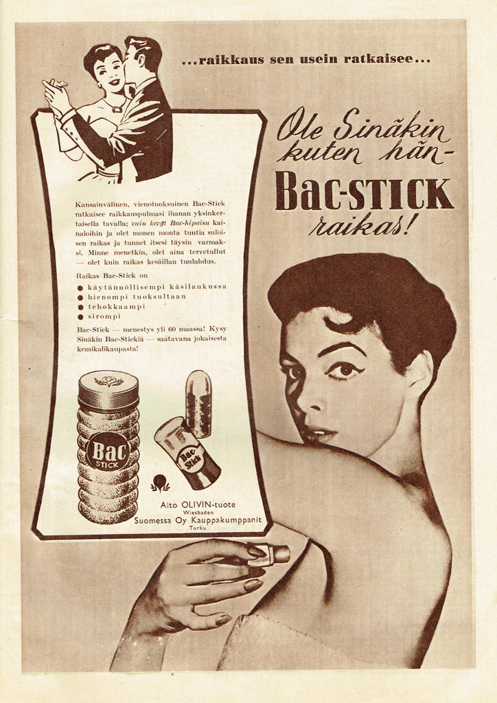Bacstick deodoranttimainos vintage