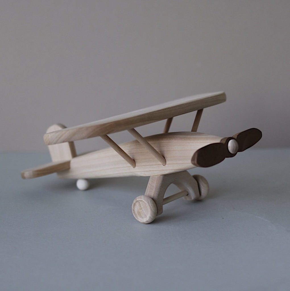 wooden biplane
