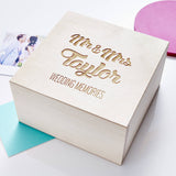 Wooden Personalised Wedding Keepsake Box