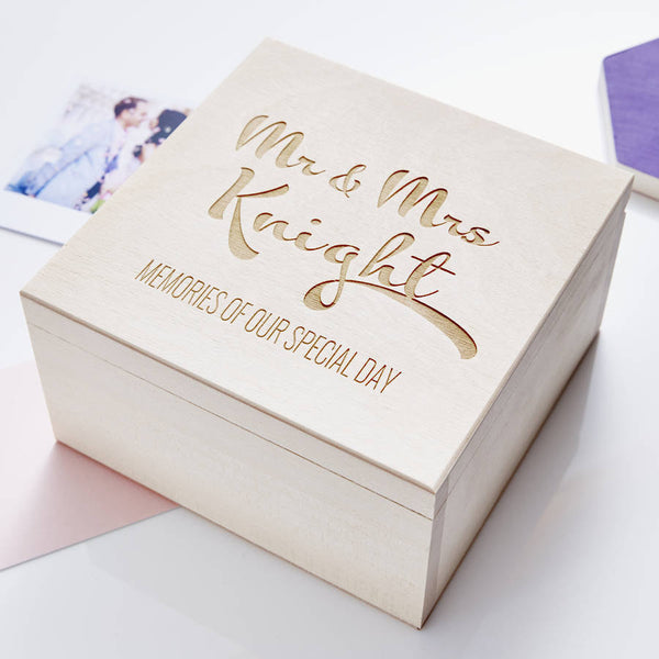 Calligraphy Personalised Wedding Keepsake Box