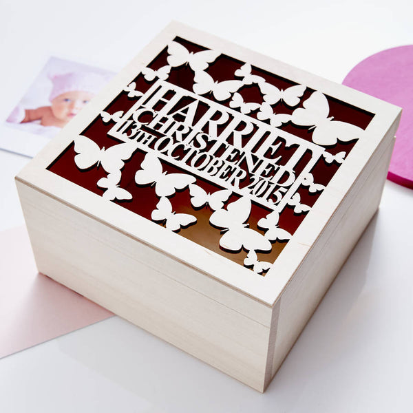 personalised christening keepsake box