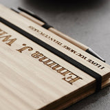 Personalised Etched Wooden Notebook Set For Her