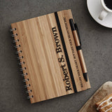 Personalised Etched Wooden Notebook Set For Him